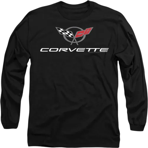 Popfunk Camiseta clásica de manga larga con logotipo de coche GM de Chevy Corvette Chevrolet Vintage