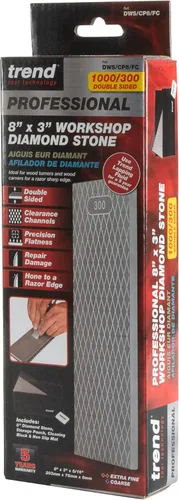 Miniatura 5 de Trend Nuevo kit de piedra de afilar de diamante, piedra de banco de doble cara (grano 300/1000) de 8 x 3 pulgadas con bolsa, bloque de limpieza