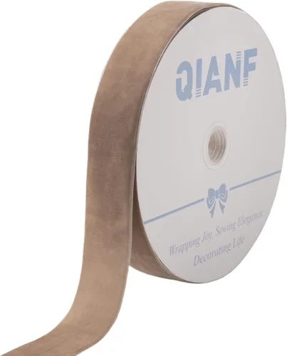 Miniatura 61 de QIANF Cinta de terciopelo, carrete de 1 1/2 pulgadas por 25 yardas (rojo)