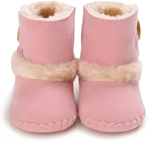 Miniatura 4 de Jonbaem Botas de invierno para bebés recién nacidos y niñas con suela suave para invierno, cálidas, para cuna