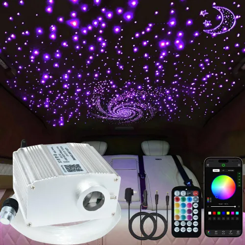 Kit de Revestimiento Starlight de 10W Twinkle Star Luces de Techo para Automóvil, 420 piezas*Mixtas*9.8 pies/3m Kit de Techo de Estrella de Luz de