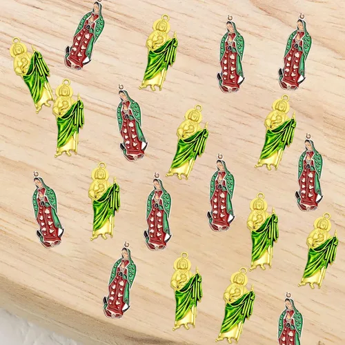 Miniatura 4 de 20 dijes de Virgen María San Judas para pulseras, cuentas de Virgencita Virgen De Guadalupe, joyería mexicana, colgante de rosario