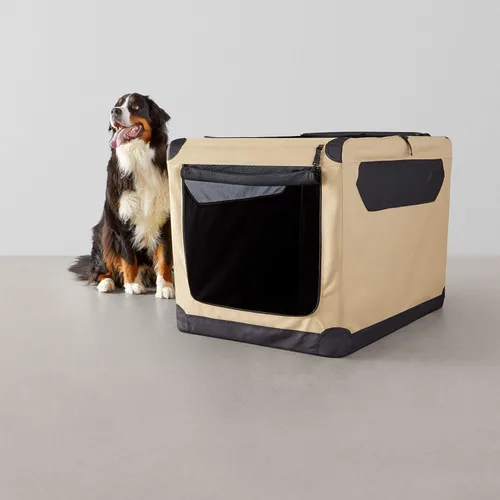 Miniatura 8 de Amazon Basics Jaula suave plegable portátil para perros, puerta doble, perrera de viaje plegable, fácil de instalar, resistente, segura, XL 42 x 31