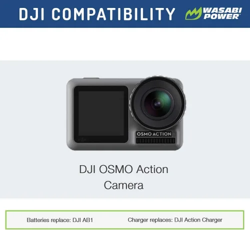 Miniatura 2 de Wasabi Power Batería (paquete de 2) y cargador USB triple para DJI AB1 y DJI OSMO Action Camera