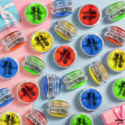 Miniatura 7 de KatchOn, Yoyos multicolor iluminados – Paquete de 24 Yoyo LED a granel, rellenos de piñata para niños, recuerdos de fiesta de cumpleaños Yoyo
