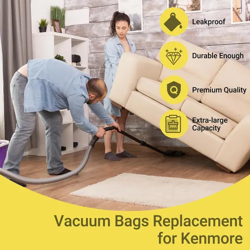 Miniatura 10 de 50558 Bolsas de vacío de repuesto para recipiente Kenmore tipo C/Q 5055, 50555, 50557, 50558 y Pana·sonic tipo C-5, C-18, 200 Series, 400 Series