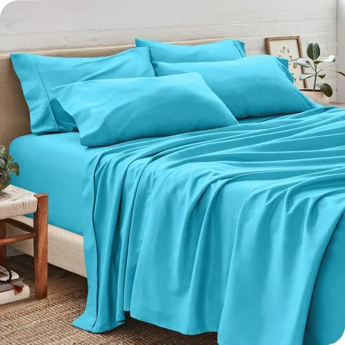Miniatura 18 de KBC linen Juego de sábanas de lujo de 6 piezas para hotel, 100% algodón, sábana bajera ajustable de 21 a 24 pulgadas, sin arrugas, juego de ropa