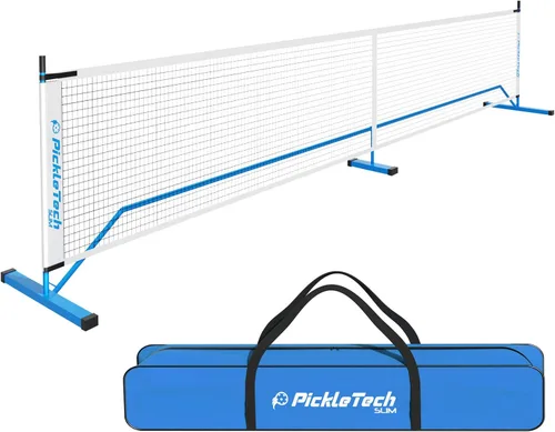 PICKLETECH 4.0 Slim Version Portable Pickleball Nets Outdoor Game 22 FT Pickleball Net-USAPA Regulation Size-Pickle Ball Net System with Carrying