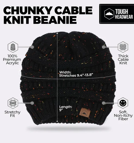 Miniatura 77 de Gorro de punto para mujer, cálido y suave, elástico, para clima frío de Tough Headwear