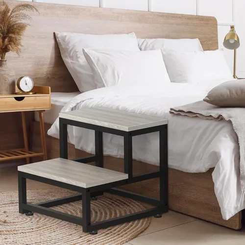 Miniatura 2 de LIANTRAL Taburete de 2 escalones para adultos y niños, taburetes de madera resistentes, taburete de mesita de noche con capacidad de carga de 500