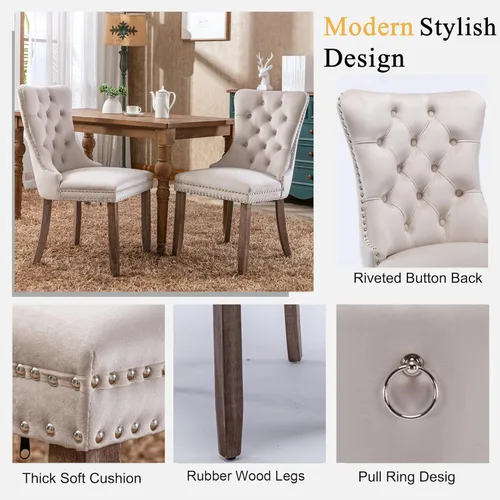 Miniatura 7 de Juego de mesa de comedor de mármol blanco de lujo para 6, 70 pulgadas, mesa de comedor de mármol blanco con 6 sillas de terciopelo beige y base