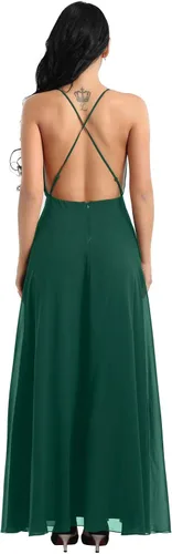 Miniatura 5 de YiZYiF - Vestido de fiesta de gasa para mujer, sin espalda