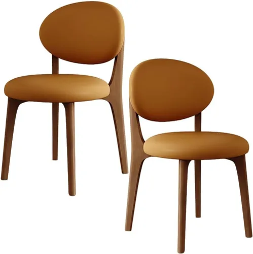 Miniatura 88 de YVYKFZD Juego de sillas de comedor, sillas de cocina de madera maciza, silla de comedor de granja con respaldo curvo, silla tapizada de cuero