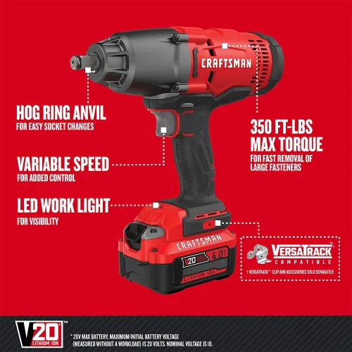 Miniatura 2 de CRAFTSMAN V20 - Pistola sacatuercas inalámbrica (CMCF900M1)