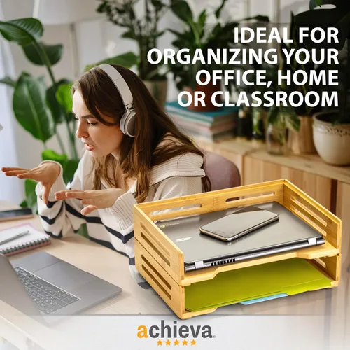 Miniatura 6 de Achieva Bandeja apilable de bambú con carga lateral, 2 unidades (71004)