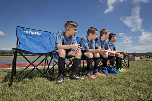 Miniatura 2 de Kwik Goal 6-Seat Kwik Bench, Black, Steel Frame with Woven Fabric Seats, 16" H x 108" W