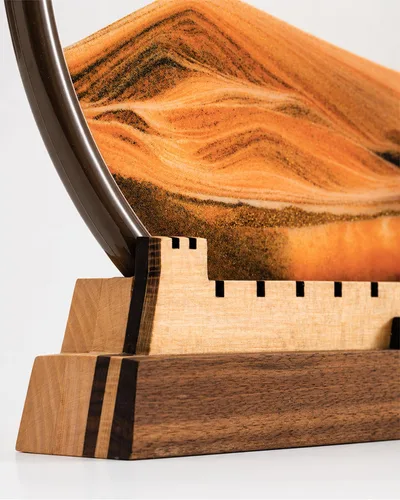 Miniatura 6 de BelaRola Arte de arena móvil para adultos, imagen de paisaje de arena de movimiento líquido con base de madera de gran pared, decoración
