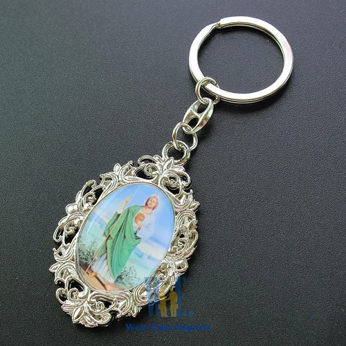 Miniatura 5 de WE Llavero conmemorativo personalizado, 12 unidades, llavero de recuerdo de San Jude, recuerdo de primera comunión, recuerdo de fiesta de bautizo