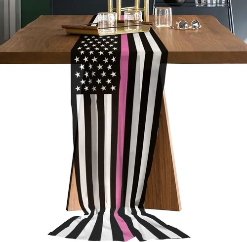 Miniatura 7 de Double Love Flower Black Plaid Chiffon Table Runner 55 Inches Long, Voile Sheer Tulle Runner for Rustic Wedding Reception Bridal Shower Decorations