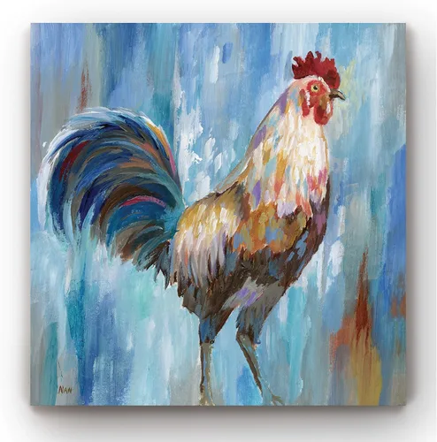Miniatura 8 de Renditions Gallery Arte moderno de gallina con flores sobre lienzo estirado para decoración de pared