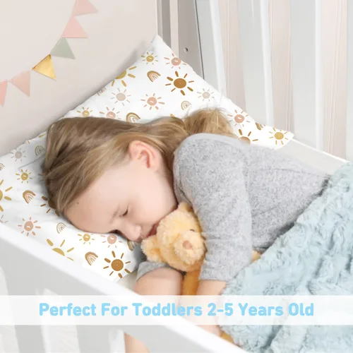 Miniatura 2 de Babebay Paquete de 2 almohadas para niños pequeños, almohadas de algodón de 13 x 18 pulgadas para dormir, lavables a máquina con funda de almohada