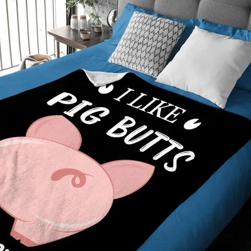 Miniatura 2 de Manta con texto en inglés "I Like Pig Butts and I Cannot Lie, manta de franela polar Kawaii perfecta para los amantes de los cerdos, manta ligera