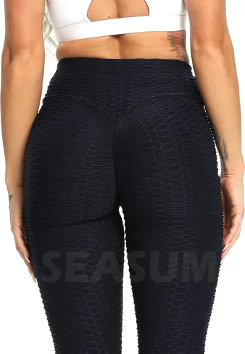 Miniatura 130 de SEASUM - Pantalones de yoga de cintura alta para mujer, con control de abdomen y realce de glúteos, leggings favorecedores para entrenar y correr