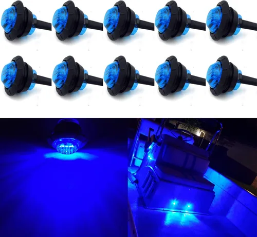 Miniatura 12 de Luces LED para barco marino impermeables (5 rojas + 5 verdes), luces de cortesía submarinas y de cubierta, 12V para yate, barco, pesca, pontón, 5