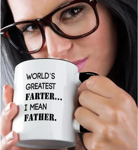Miniatura 2 de 3dRose mug_221400_4 Worlds Greatest Farter I Mean Father - Taza negra, 11 oz