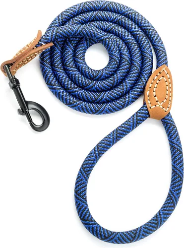 Miniatura 21 de Mile High Life Correa para perro de cuero premium Correa de cuerda resistente Asa de cuero Cierre fuerte de aleación de zinc Perros Mango