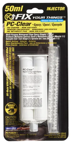 Miniatura 6 de PC Products Kit de pasta adhesiva epoxi transparente, de dos partes con pistola dispensadora y paquete de 3 cartuchos de 1.7 fl oz, 75333
