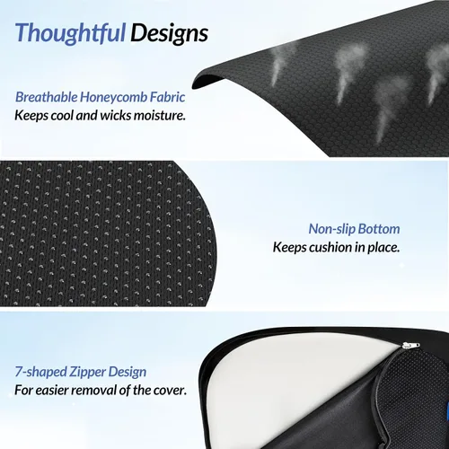 Miniatura 6 de ZIKEE - Cojín de asiento ergonómico con pendiente para muslos para largas sesiones de sentado, cojín de espuma viscoelástica para silla de oficina