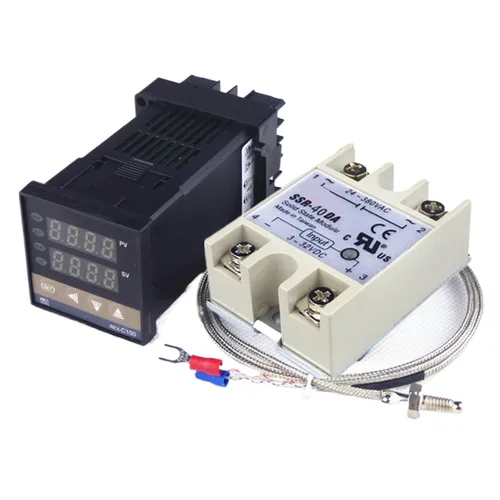 Miniatura 2 de 1pcs REX-C100 SSR-40DA Solid State Relay 40A Intelligent PID Digital Temperature Controller K Thermocouple 1M