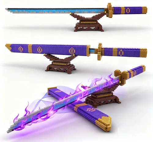 Miniatura 12 de Beego Kill Demon Sword - Juego de construcción de espada negra Tanjirou de 19 pulgadas con soporte para espada