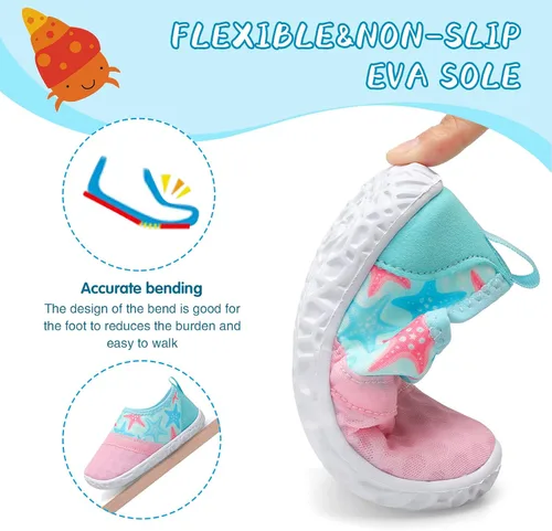 Miniatura 6 de shopUAL Zapatos de agua para niños y niñas, calcetines acuáticos para la playa, zapatos de agua descalzos para caminar, zapatos de agua de secado