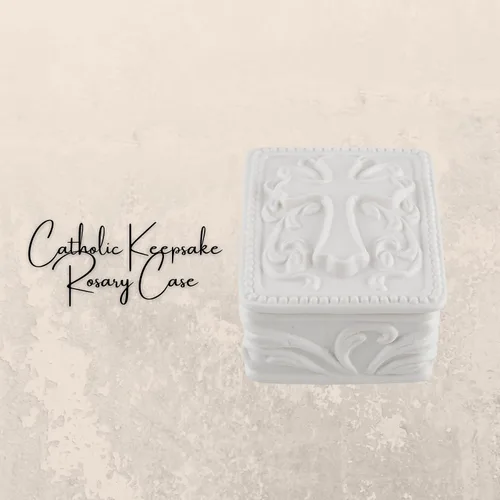 Miniatura 2 de Autom Joyero con cruz de porcelana blanca (rectángulo)