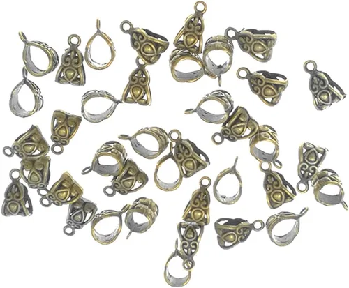 Miniatura 6 de 100 piezas de aleación de cuentas de conector para bricolaje, collar, pulsera, joyería colgante adaptador (plata antigua) por Alimitopia, Zinc