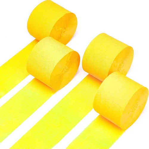 Miniatura 52 de Serpentinas de papel crepé PartyWoo, 4 rollos de 328 pies, paquete de papel crepé negro y dorado para fiesta, boda, cumpleaños, decoraciones