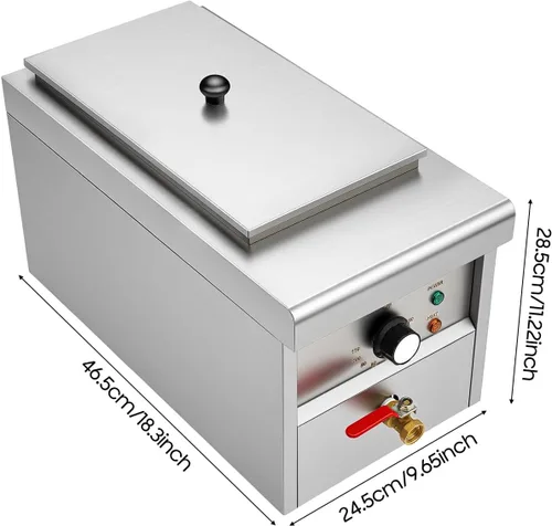 Miniatura 2 de LYNICESHOP Olla de pasta, máquina de cocción de fideos comercial, 2000 W, cocina eléctrica de pasta con cestas, cocina eléctrica para pasta, horno