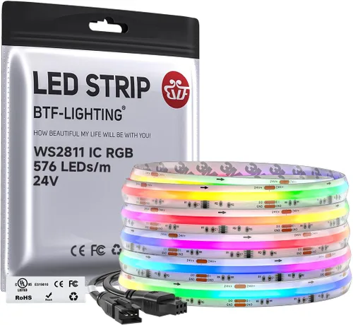 Miniatura 20 de BTF-LIGHTING FCOB WS2811 IC RGB Tira de LED COB 864LED/m Flexible Alta Densidad Luz Uniforme de Perseguida de Color DC12V 5 m 24IC/m 12mm de Ancho