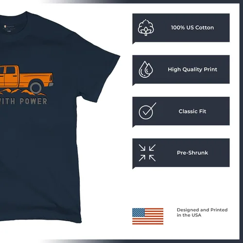 Miniatura 150 de Tee Hunt Camisetas gráficas y camisetas sin mangas para hombre Roll with Power Pickup Truck