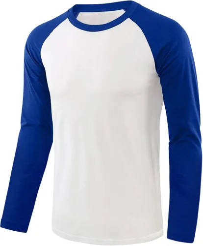 Miniatura 10 de Camisetas de béisbol deportivas básicas de algodón suave de manga larga raglán 3/4 para hombre