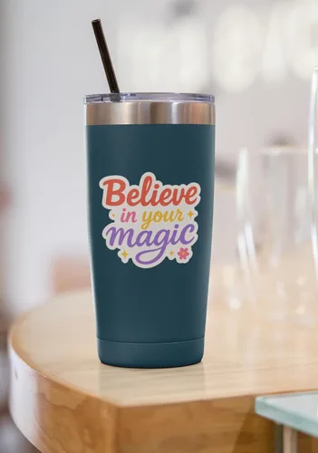 Miniatura 4 de 3 calcomanías inspiradoras con cita - "Believe in Your Magic" - Calcomanía de vinilo motivacional para laptop, botella de agua, diario - Regalo