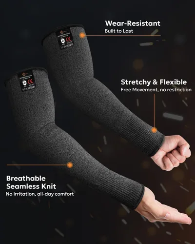 Miniatura 3 de Evridwear Mangas protectoras para brazos resistentes a los cortes, mangas de agricultores para hombres para trabajo, jardinería, agricultura, Negro
