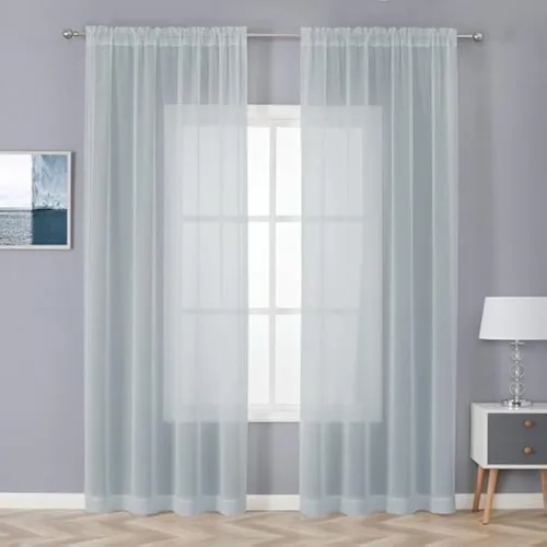 Miniatura 38 de CUCRAF Juego de 2 paneles de cortinas traslúcidas negras de 72 pulgadas de largo, con bolsillo para barra, cortinas de gasa para sala de estar