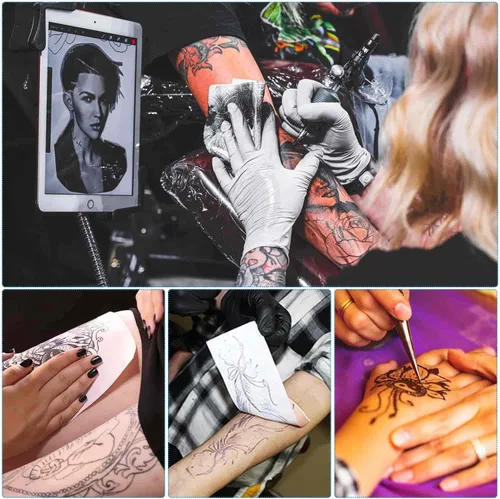 Miniatura 6 de cridoz - Papel de transferencia de tatuajes, 20 hojas de papel de plantilla para tatuajes, papel de transferencia de tatuajes para tatuajes