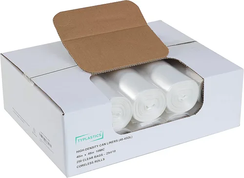 Miniatura 10 de TYPLASTICS Bolsas de basura al por mayor de 1000 bolsas de basura de alta densidad en rollo perforado de 10 a 15 galones de 24 x 33 pulgadas