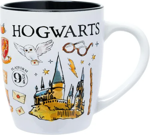 Silver Buffalo Harry Potter Hogwarts Destination - Taza de cerámica curvada jumbo de 25 onzas