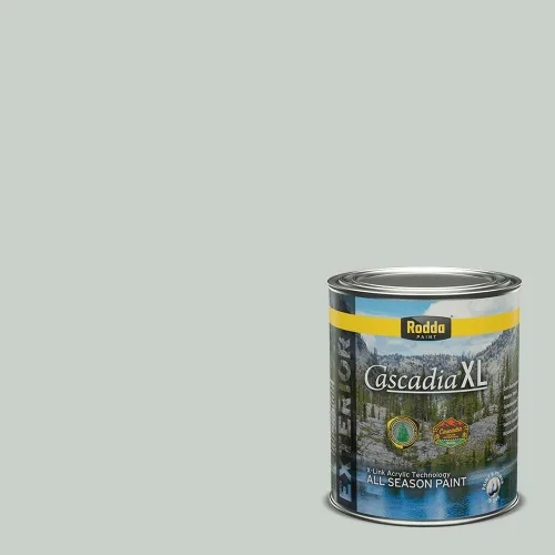 Miniatura 134 de Rodda Paint CASCADIA XL Pintura e imprimación satinada para exteriores en uno, cuarto de galón, azul playa norte