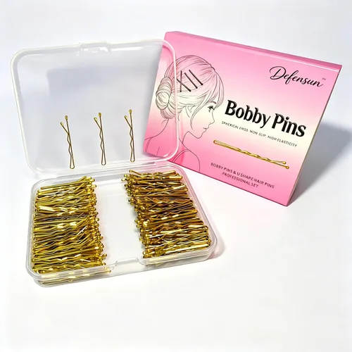 Miniatura 13 de Kit de 200 pines gruesos dorados y rubios, 150 horquillas para el cabello (2.2 pulgadas, 2.36 pulgadas, 2.75 pulgadas) + 50 pines en forma de U